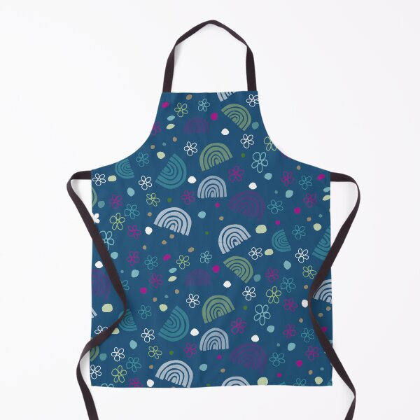 Item preview, Rainbows and flowers in navy designed and sold by paulabidiman.