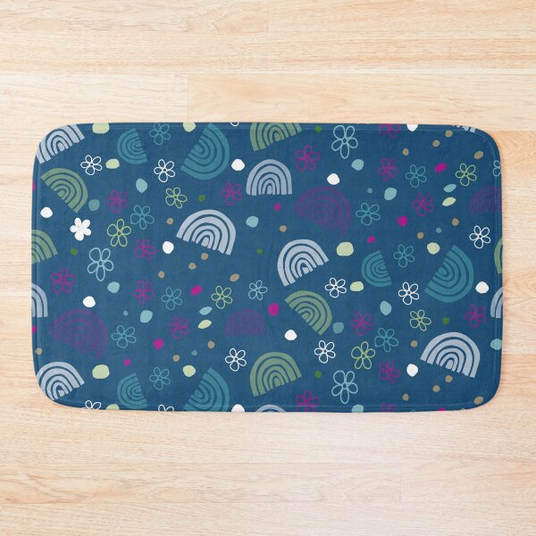 Item preview, Rainbows and flowers in navy  designed and sold by paulabidiman.