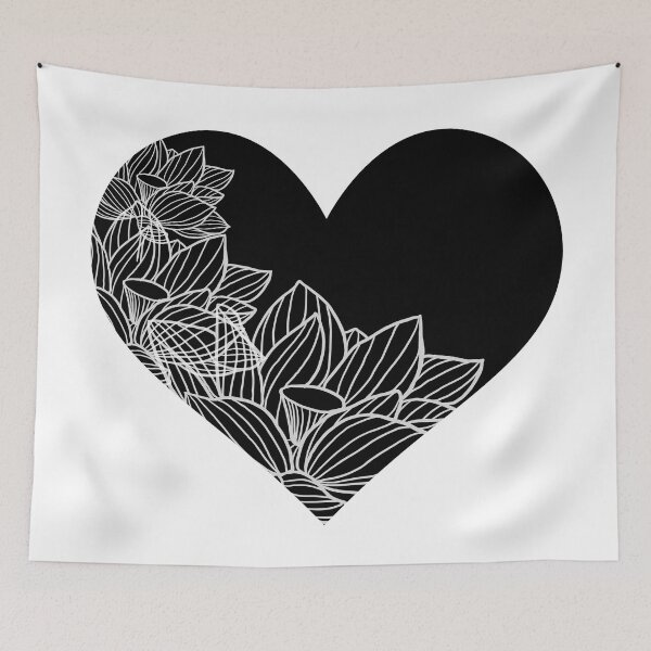 Item preview, Heart Black with Flowers designed and sold by Canala77.