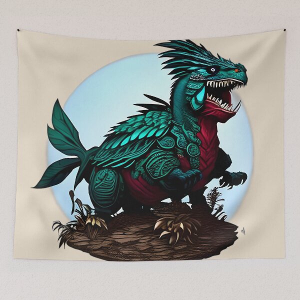 Item preview, Fierce and Unpredictable - The Teal Monster with Four Legs designed and sold by GalihDA.