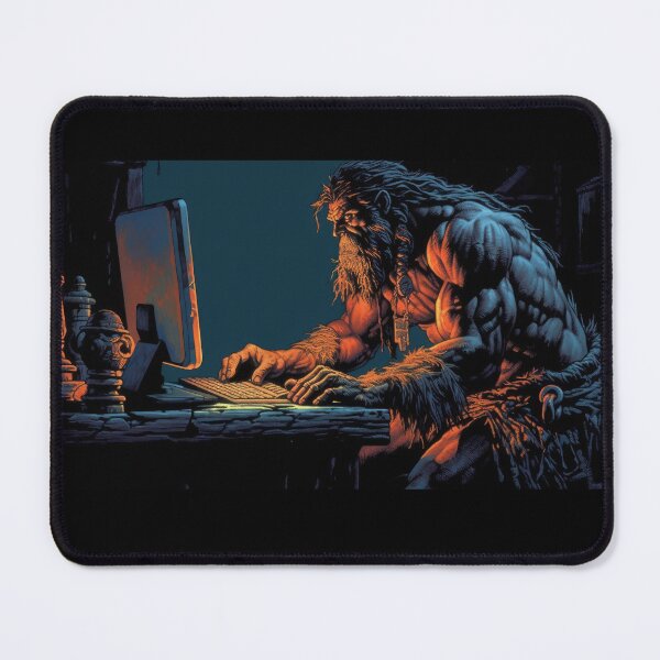 Item preview, Modern Barbarian Typist in a Dark Room designed and sold by ClericDesign.