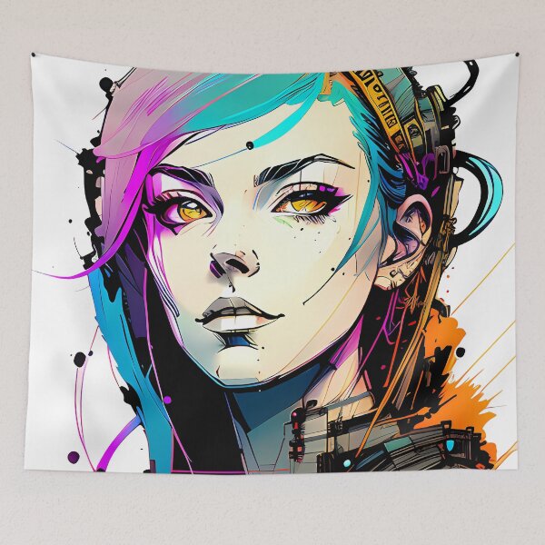 Item preview, A Digital Diva - Stunning Cyberpunk Illustration of a Bold and Beautiful Girl designed and sold by GalihDA.