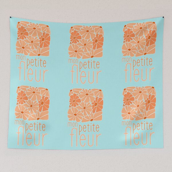 Aperçu de l'œuvre Groovy Orange My Hippie Soul Petite Fleur Citations Françaises créée et vendue par Renata Illustrata.