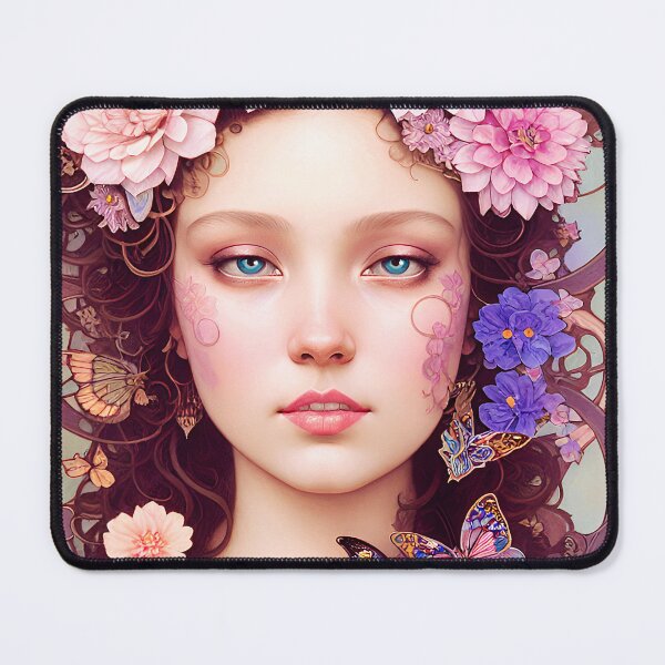 Item preview, Art Nouveau Butterflies Lady designed and sold by AiAestheticPics & More....