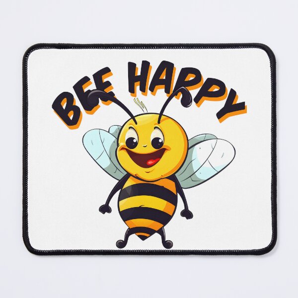 Item preview, Bee happy, cute bee smiling designed and sold by RetroNeon.