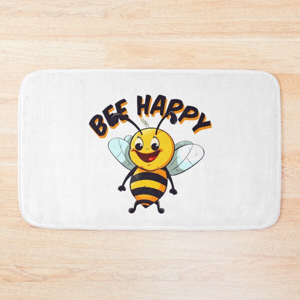 Item preview, Bee happy, cute bee smiling designed and sold by RetroNeon.