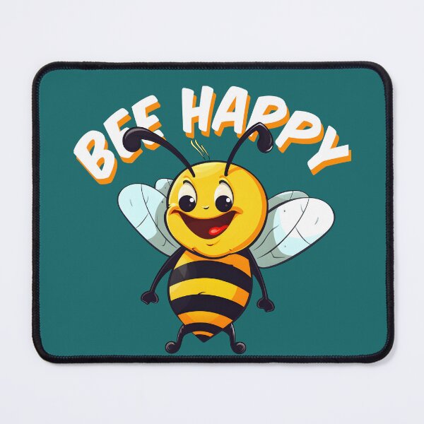 Item preview, Bee happy, cute bee smiling designed and sold by RetroNeon.