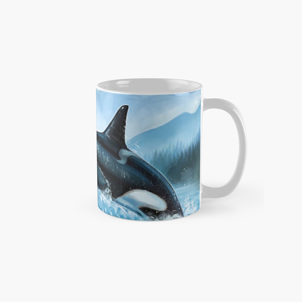 Orca Whale Pod Manatee Underwater Art Cathy Peek Coffee Mug by