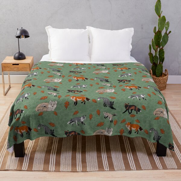 Item preview, Red Foxes Morphs in Sage designed and sold by Ashley Gagnon.