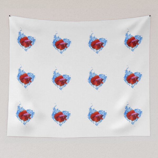 Item preview, Red Betta Fish In Blue Flame Heart designed and sold by Heathermarie321.