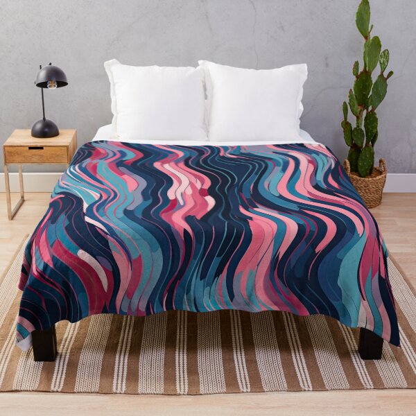 Artikelvorschau, Abstrakte rosa und blaue Wellenlinien 1 entworfen und verkauft von ClericDesign.