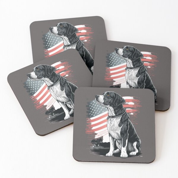 Artikelvorschau, Hund auf dem Hintergrund der amerikanischen Flagge entworfen und verkauft von Zaolta.