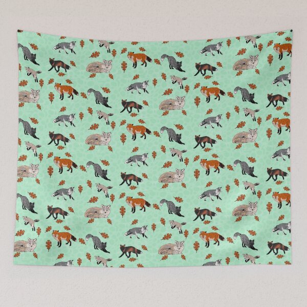 Item preview, Red Foxes Morphs in Minty designed and sold by Ashley Gagnon.