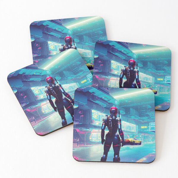 Item preview, Cyborg in The Underground Street - Neon Blue Aesthetic  designed and sold by forgottenfuture.