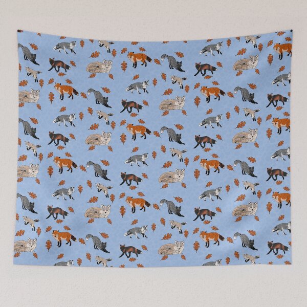 Item preview, Red Foxes Morphs in Blue designed and sold by Ashley Gagnon.
