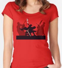 Kylo Ren and Rey vs. Snoke's Praetorian Guard Women's Fitted Scoop T-Shirt