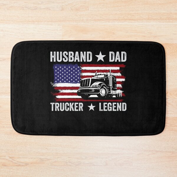 Item preview, Husband Dad Trucker Legend -  Retro Funny Truck Driver Husband US Flag designed and sold by NewDayDesigns.