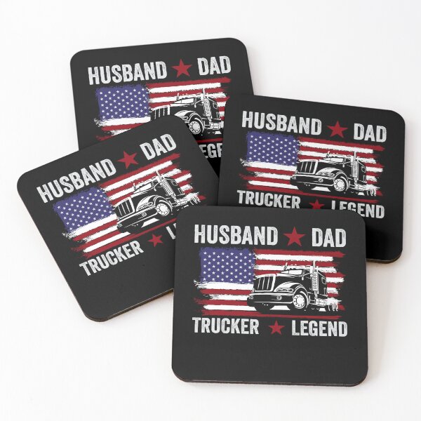 Item preview, Husband Dad Trucker Legend -  Retro Funny Truck Driver Husband US Flag designed and sold by NewDayDesigns.