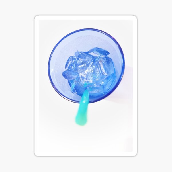 Blue glass ice straw Sticker
