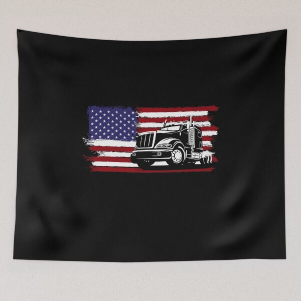 Item preview, Husband Dad Trucker Legend -  Retro Funny Truck Driver Husband US Flag designed and sold by NewDayDesigns.