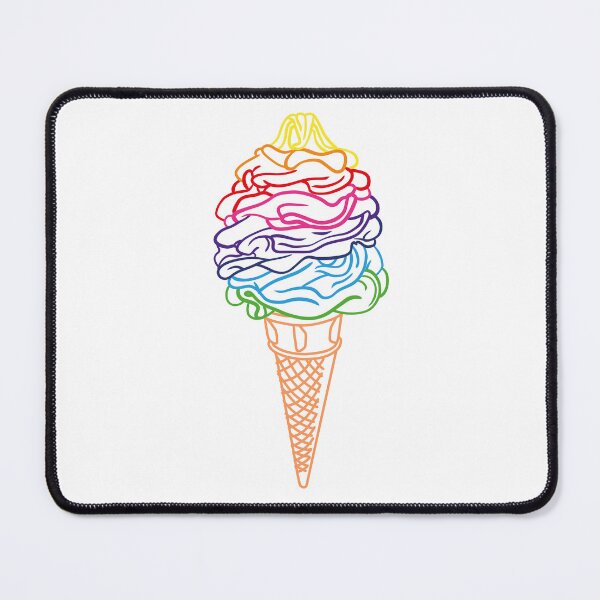 Item preview, Soft Serve Whippy Rainbow Icecream Cone Line Art designed and sold by Ciara Shortall.
