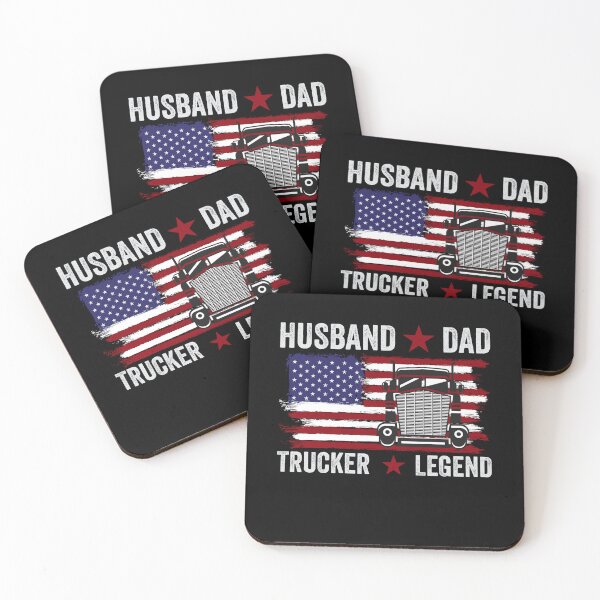 Item preview, Husband Dad Trucker Legend -  Retro Funny Truck Driver Husband US Flag designed and sold by NewDayDesigns.