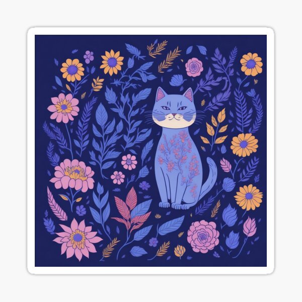 Aperçu de l'œuvre chat bleu créée et vendue par JohnYabeta.