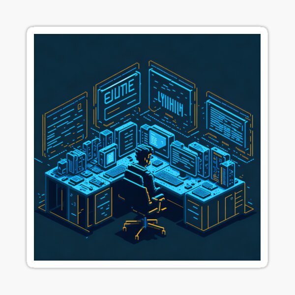 Item preview, Cybersicherheit SOC Pixel Art Style designed and sold by mukraker.