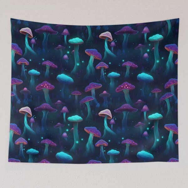 Item preview, Glowing Mushrooms Repeating Print designed and sold by Georgina Gibson.
