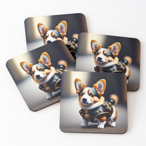 Item preview, Steampunk Corgi - Retro Futuristic Dog Art Print designed and sold by Akira Miyamoto.