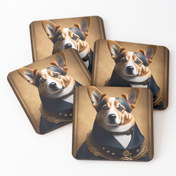 Item preview, Steampunk Corgi - Retro Futuristic Dog Art Print designed and sold by Akira Miyamoto.