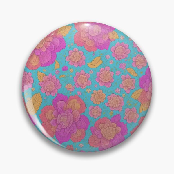 Item preview, Vibrant Pink Blossoms: Seamless Floral Pattern with Light Blue Background designed and sold by GrumpGoose.