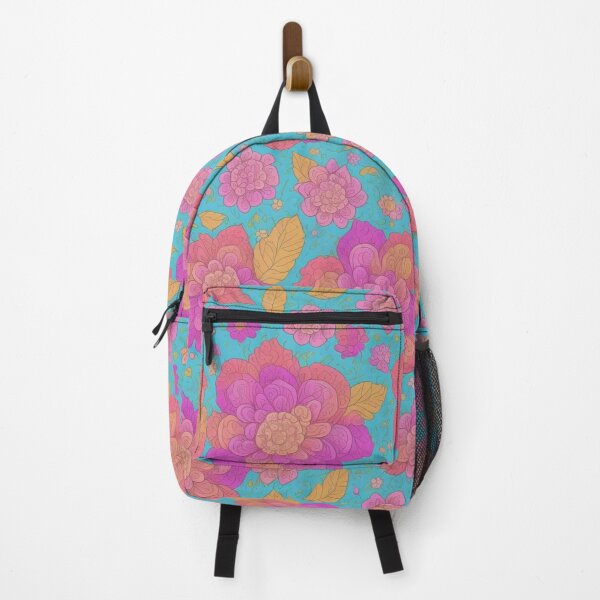 Item preview, Vibrant Pink Blossoms: Seamless Floral Pattern with Light Blue Background designed and sold by GrumpGoose.