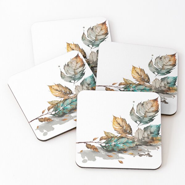 Item preview, Fallen Leaves in Color and Grey - Watercolor Leaves and Trees designed and sold by GVRDesign.