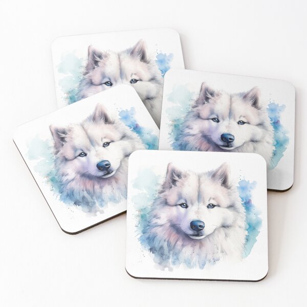 Item preview, Samoyed Dog Puppy Watercolor Portrait designed and sold by Adios65.