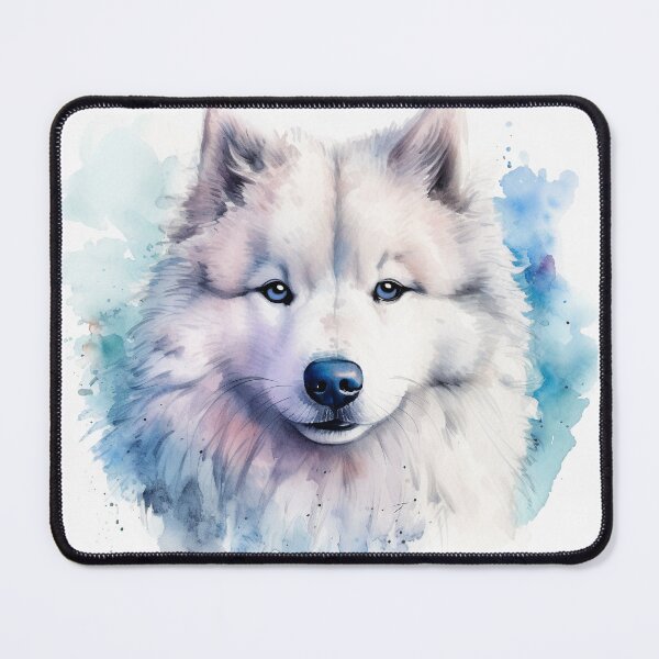 Item preview, Samoyed Dog Puppy Watercolor Portrait designed and sold by Adios65.