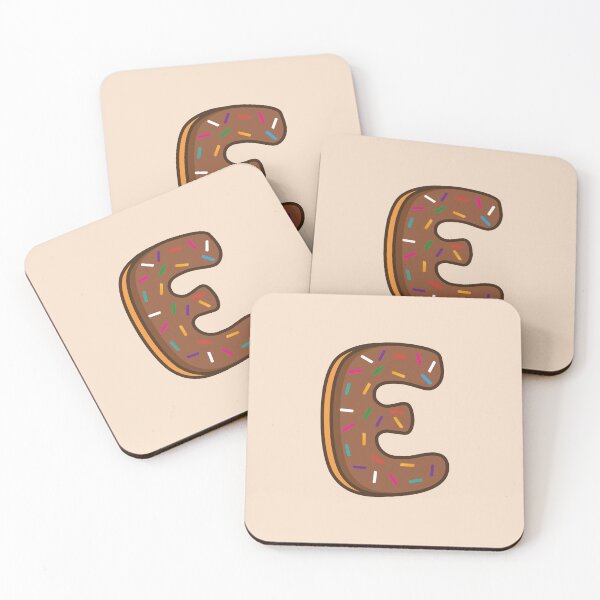 Item preview, Letters E Shaped Like Chocolate Donuts  designed and sold by DonutsWords.