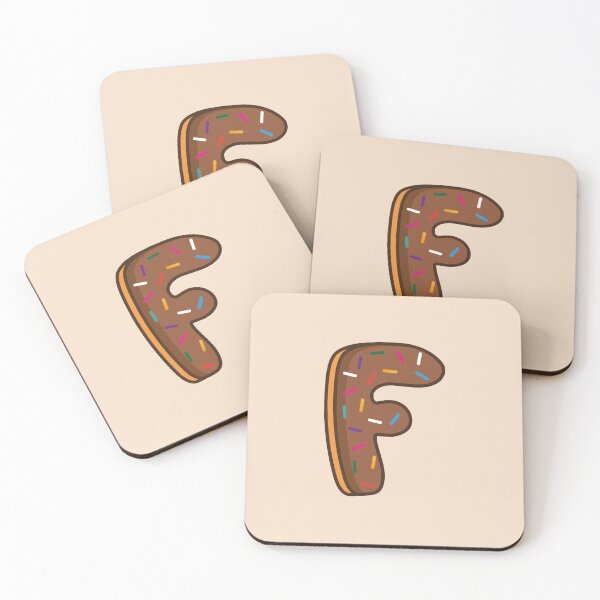 Item preview, Letters F Shaped Like Chocolate Donuts  designed and sold by DonutsWords.