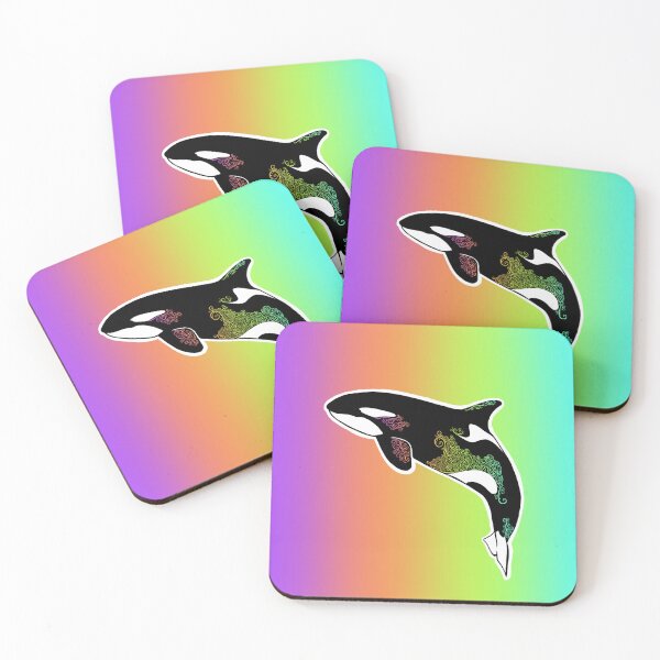 Item preview, Orca rainbow designed and sold by GoodKarmaInked.