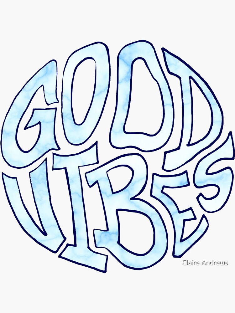 Good Vibes Blue Marbled by Claireandrewss