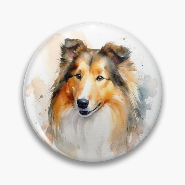 Item preview, Rough Collie Dog Puppy Watercolour Portrait | Dog Breeds Illustrations designed and sold by Adios65.
