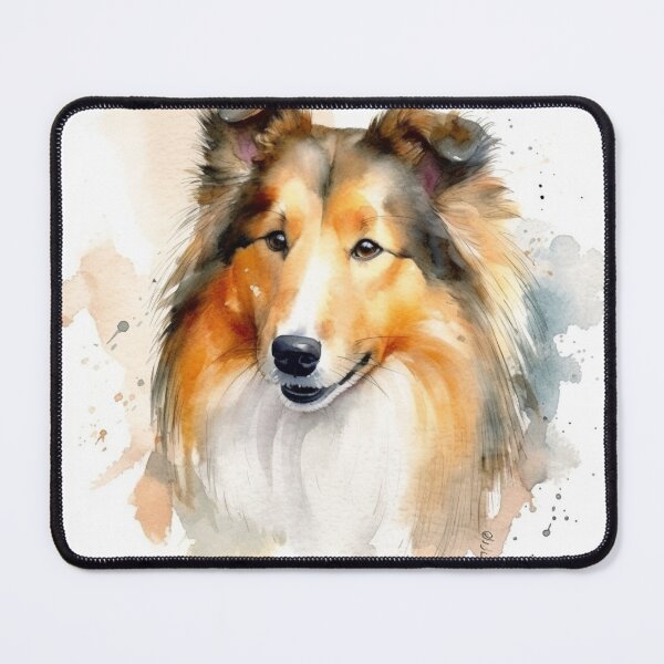 Item preview, Rough Collie Dog Puppy Watercolour Portrait | Dog Breeds Illustrations designed and sold by Adios65.