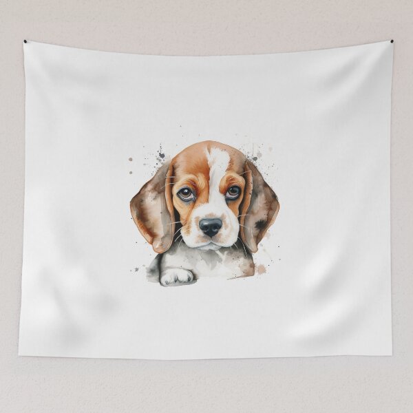 Item preview, Beagle Puppy Watercolor Portrait | Dog Breeds Illustrations designed and sold by Adios65.