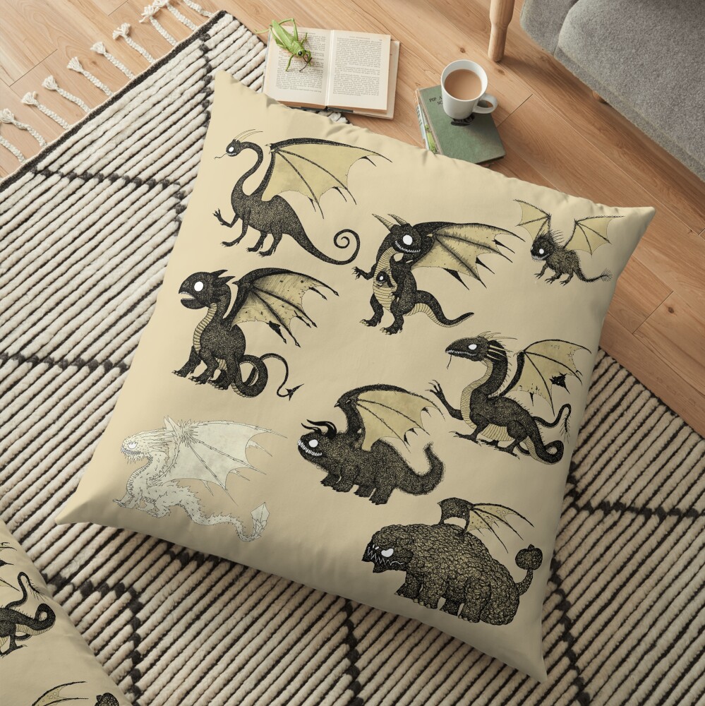 Assorted Dragons Floor Pillow