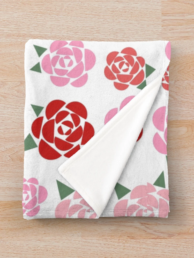 Thumbnail 3 of 6, Throw Blanket, Geometric Roses designed and sold by ebcameron.