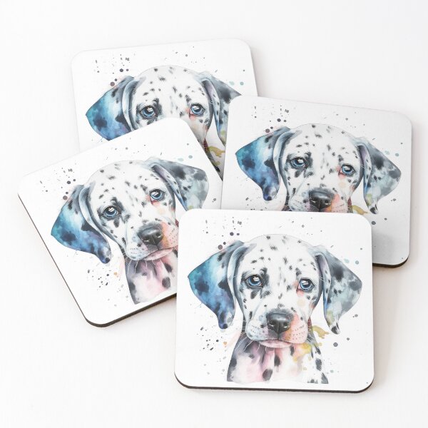 Item preview, Dalmatian Puppy Watercolor Portrait | Dog Breeds Illustrations designed and sold by Adios65.