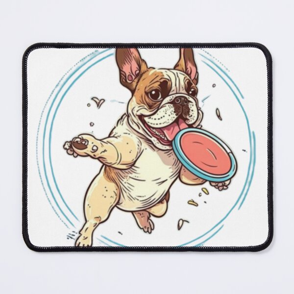 Item preview, Frenchie catching a Frisbee French Bulldog designed and sold by PetsEnough.