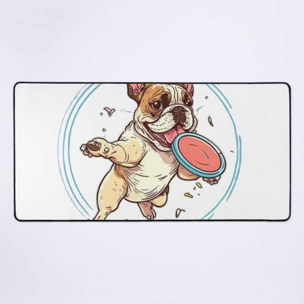 Item preview, Frenchie catching a Frisbee French Bulldog designed and sold by PetsEnough.