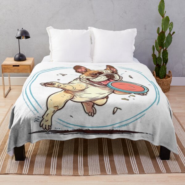 Item preview, Frenchie catching a Frisbee French Bulldog  designed and sold by PetsEnough.