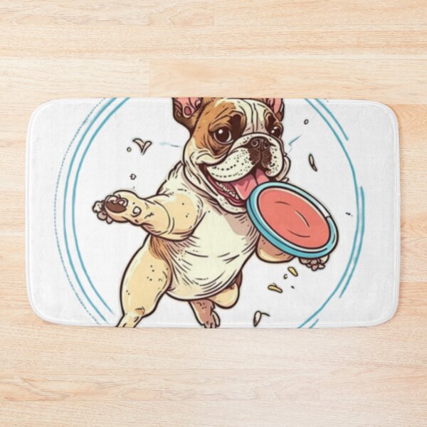Item preview, Frenchie catching a Frisbee French Bulldog  designed and sold by PetsEnough.